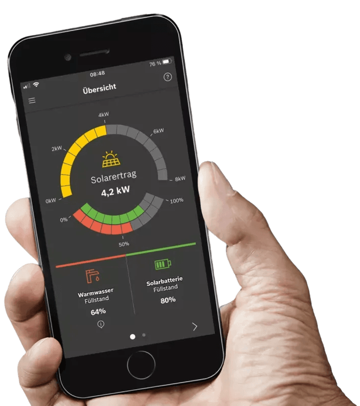 Wärmepumpe Steuerungspanel Buderus digitale Temperaturregelung Smart Home