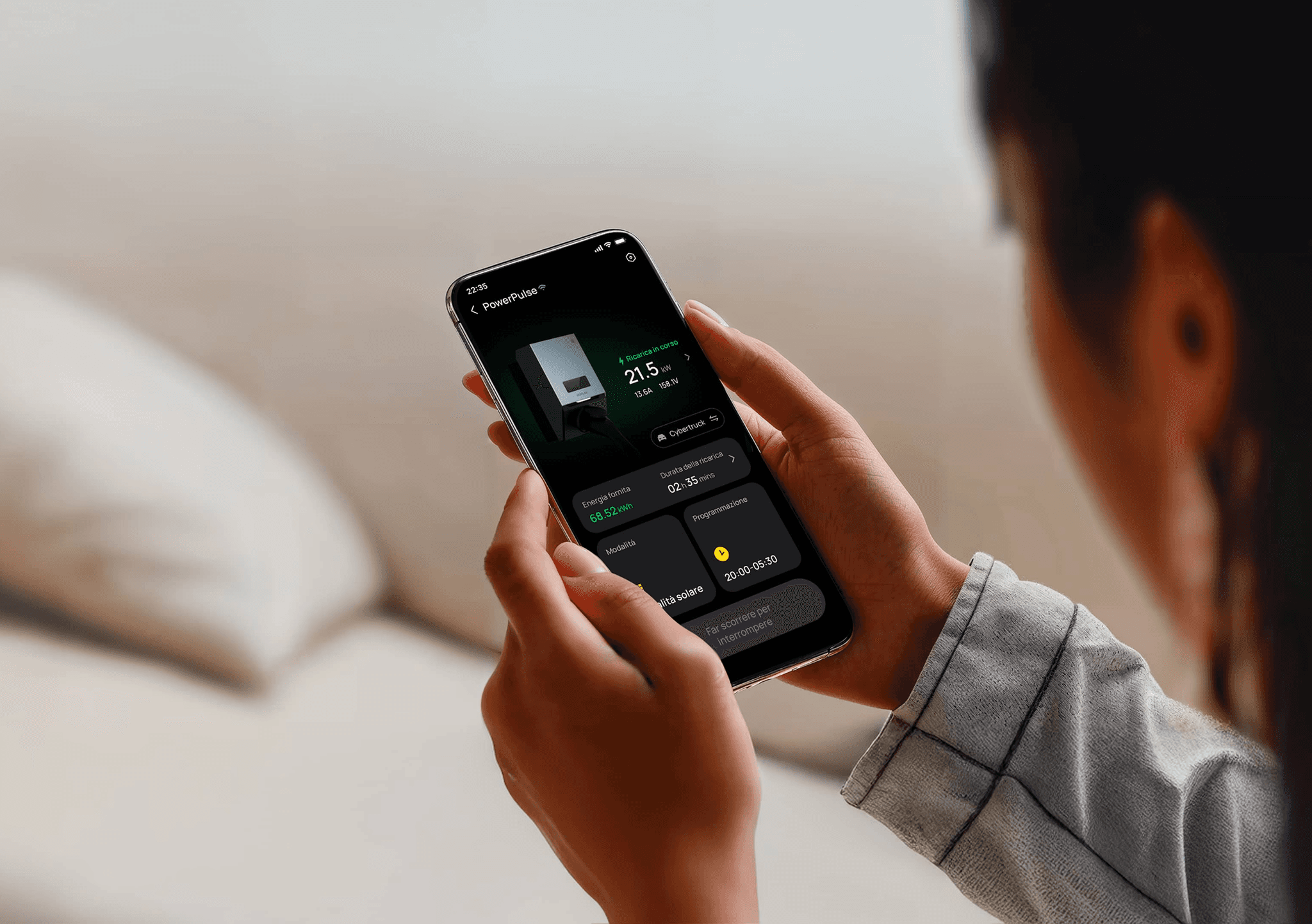 Wallbox PowerPulse intelligentes Laden Display mit Smart-Home Integration
